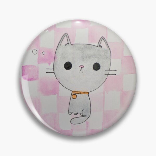 Item preview, watercolour cat cute checkered om-nom designed and sold by LidiasDesigns.