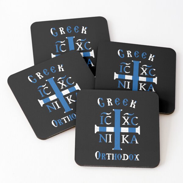 Item preview, Greek Flag Orthodox Christian IC XC NIKA Christogram Cross designed and sold by h44k0n.