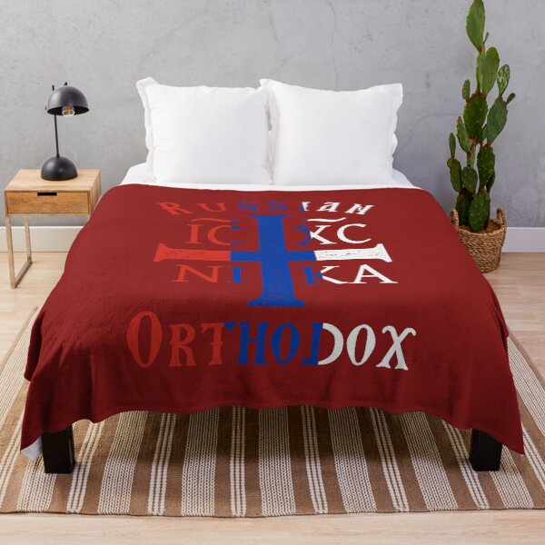 Item preview, Russian Flag Orthodox Christian IC XC NIKA Christogram Cross designed and sold by h44k0n.