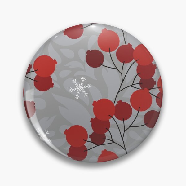 Item preview, Red winter berries on gray background designed and sold by floraaplus.