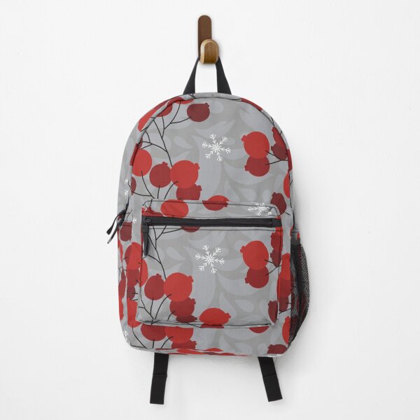 Item preview, Red winter berries on gray background designed and sold by floraaplus.