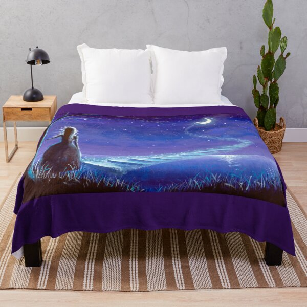 Item preview, Princess girl climbs magic steps to moon in night seascape designed and sold by rybakowvalery.