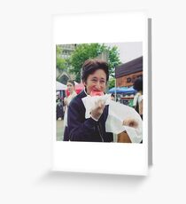 Araki eating a donut Greeting Card