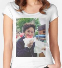 Araki eating a donut Women's Fitted Scoop T-Shirt