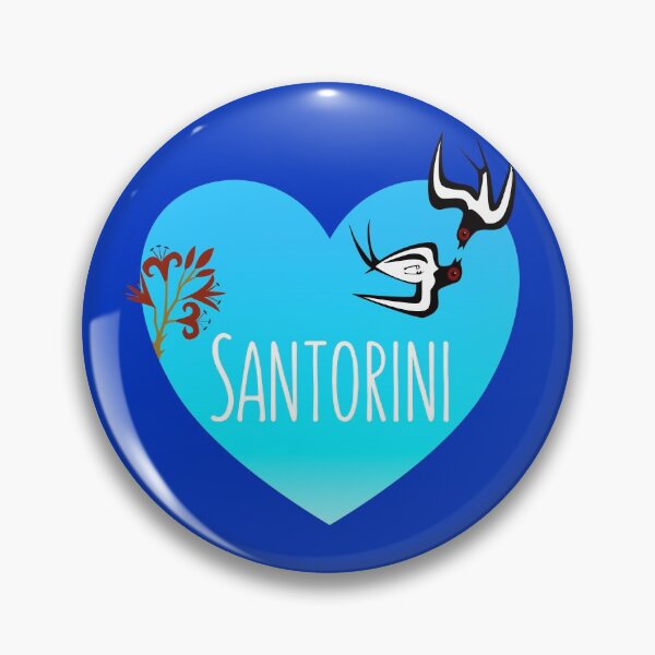 Item preview, Love Santorini, with swallows from prehistoric lilies fresco designed and sold by Happy Puppy Print On Demand.