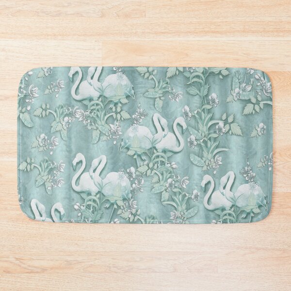 Item preview, Sage green silk drapes & flamingos flowers designed and sold by NadineMay.