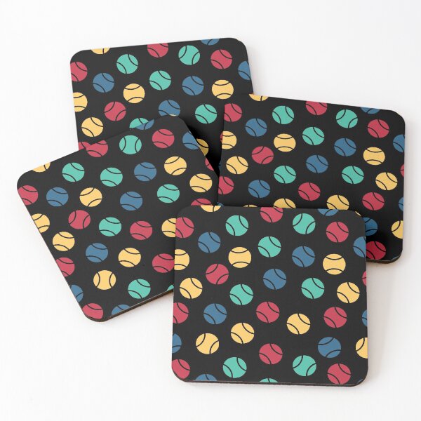 Item preview, Colourful tennis balls on black background designed and sold by EvieWoj.