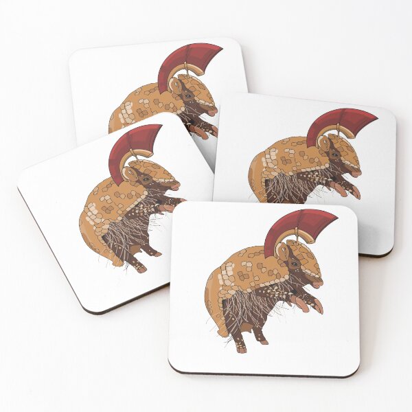 Item preview, Armadillo with a gladiators red feathered helmet on designed and sold by Fruit-Tee.