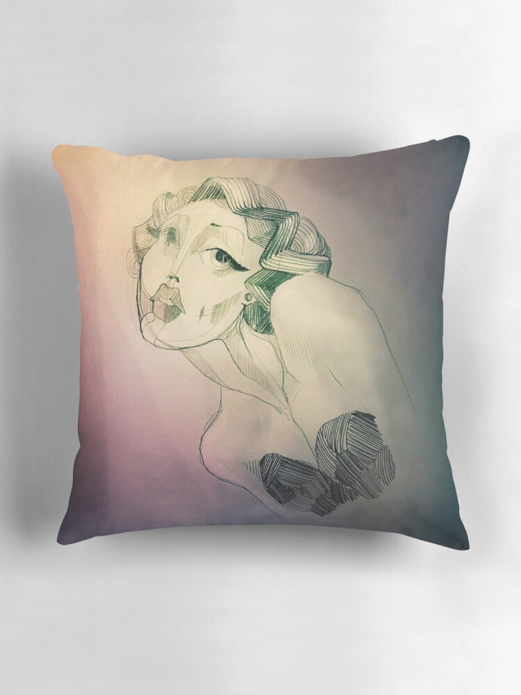 Thumbnail 3 of 4, Pillow, Screen Siren (by Dennie Pasion and illustrated by Isadora Bojovic) designed and sold by denniepasion1.