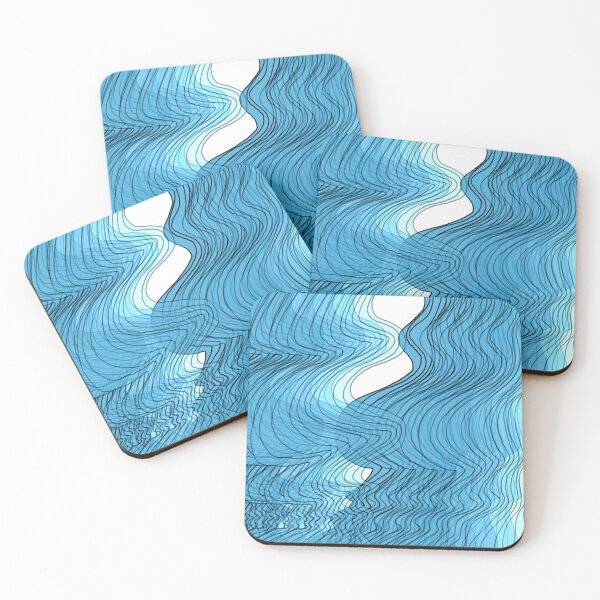 Item preview, Multiplied Parallel Waves Lines in Blue No.: 02 designed and sold by Istvan Ocztos.