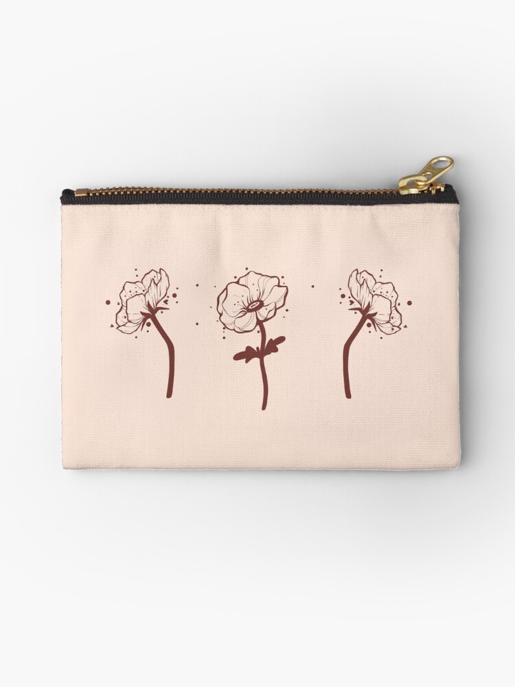 Thumbnail 1 of 4, Zipper Pouch, Beige Flower designed and sold by Sandramartins.