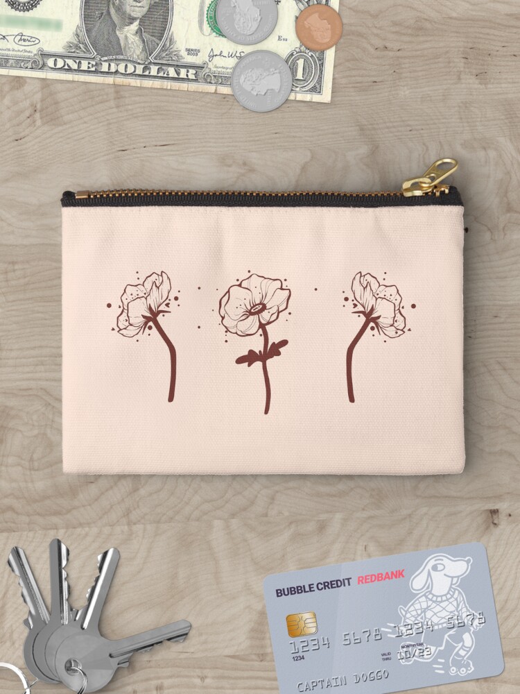 Thumbnail 3 of 4, Zipper Pouch, Beige Flower designed and sold by Sandramartins.