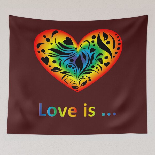 Item preview, Love is ... Shining rainbow heart with a pattern designed and sold by helenkaiy.