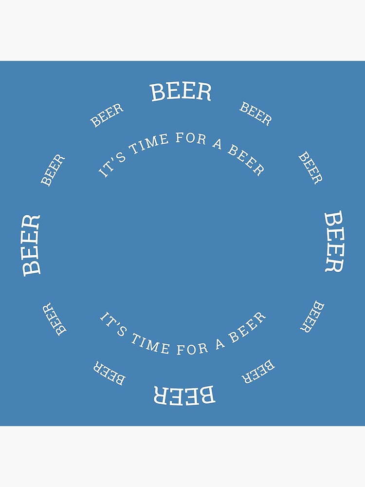 Thumbnail 4 of 4, Clock, It's Time For A Beer Steel Blue designed and sold by QuirkyClock.