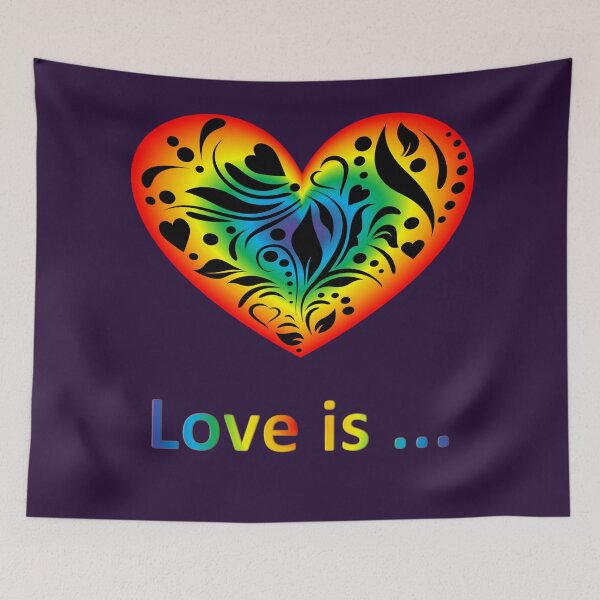 Item preview, Love is ... Shining rainbow heart with a pattern designed and sold by helenkaiy.