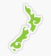 New Zealand tattoo stylized map in green Sticker