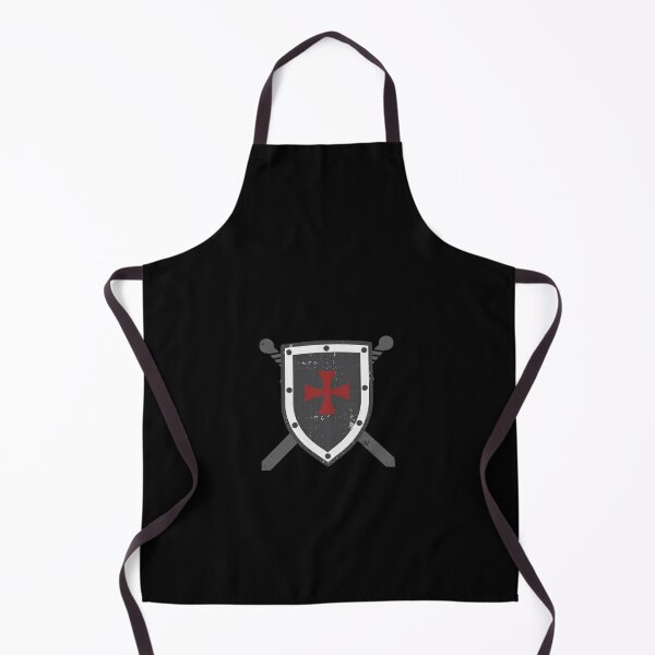 Templar Knight Emblem Shield Sword Cross Crusades Side Apron