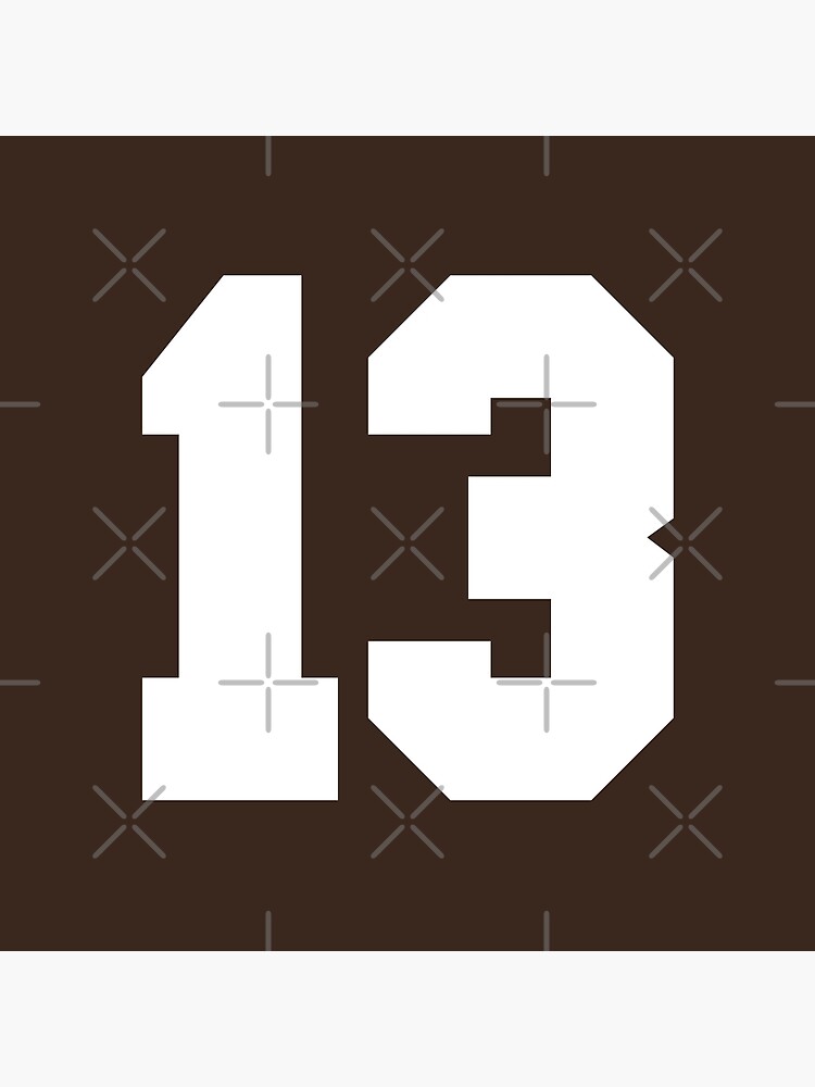 13 Number Cleveland Sports Thirteen Brown Jersey Sticker for Sale by  HelloFromAja