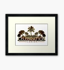 Celebration Florida palm tree design Framed Print