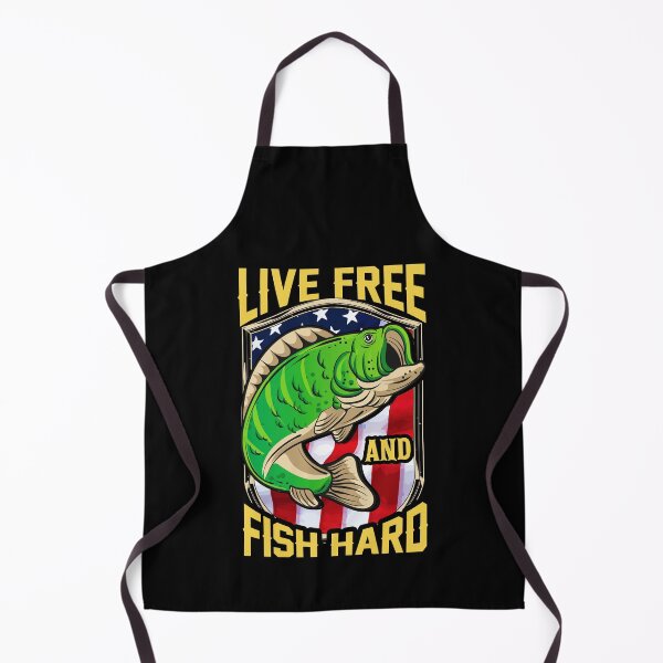 Item preview, Live Free and Fish Hard Fishing Patriotic Fisher designed and sold by perfectpresents.