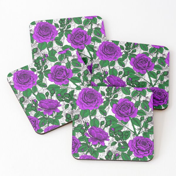 Item preview, Purple roses on white designed and sold by Katerina Mitkova Kirilova.