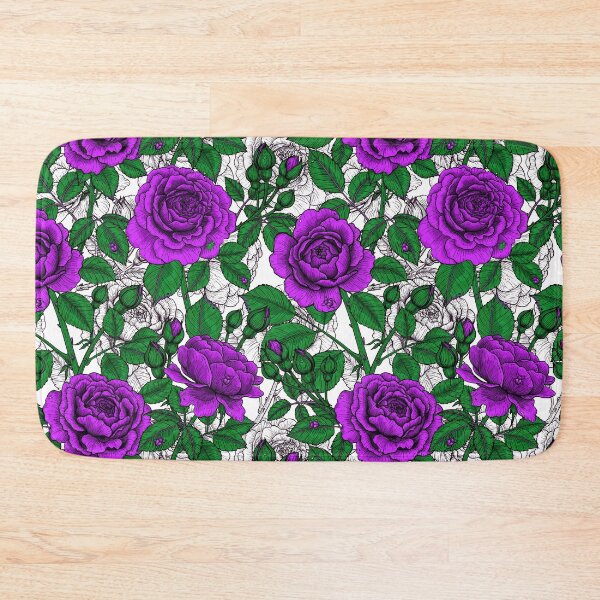 Item preview, Purple roses on white designed and sold by Katerina Mitkova Kirilova.