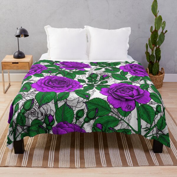 Item preview, Purple roses on white designed and sold by Katerina Mitkova Kirilova.