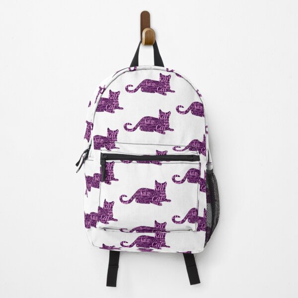 Item preview, Cats silhouette pink purple with lettering cat in different languages designed and sold by Toffy2222.