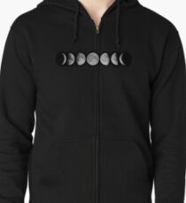 Moon phases Zipped Hoodie