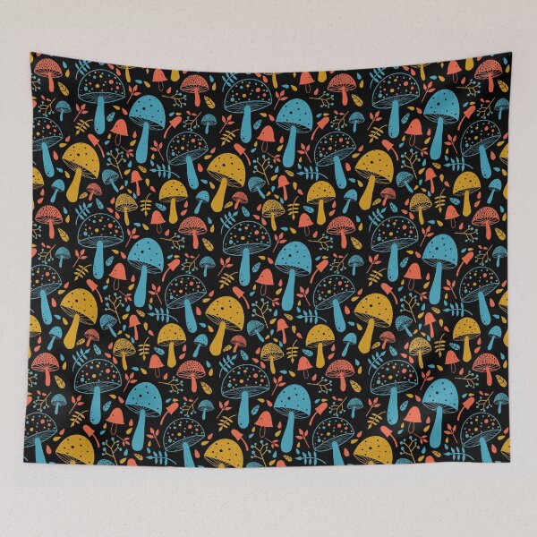 Item preview, Shrooms! Colourful Mushroom Print | Dark designed and sold by Beccy Jackson.