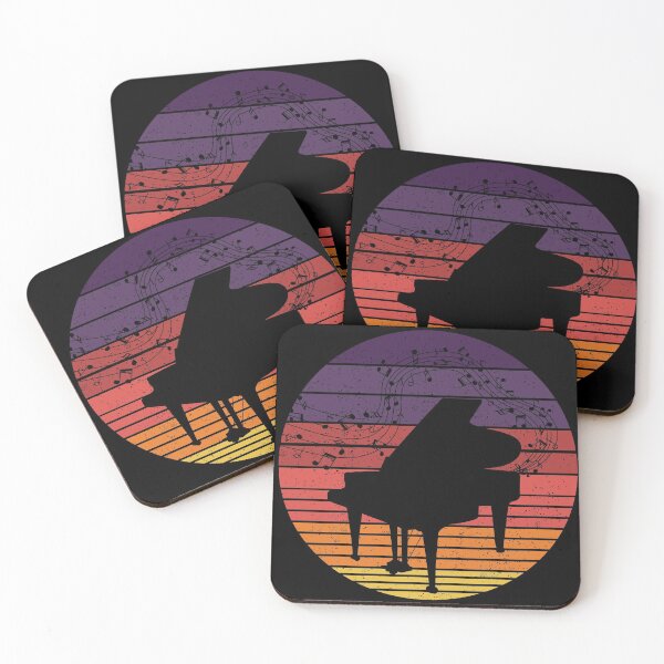 Item preview, Piano And Music Notes With Vintage Retro Sunset designed and sold by Primroaddesigns.