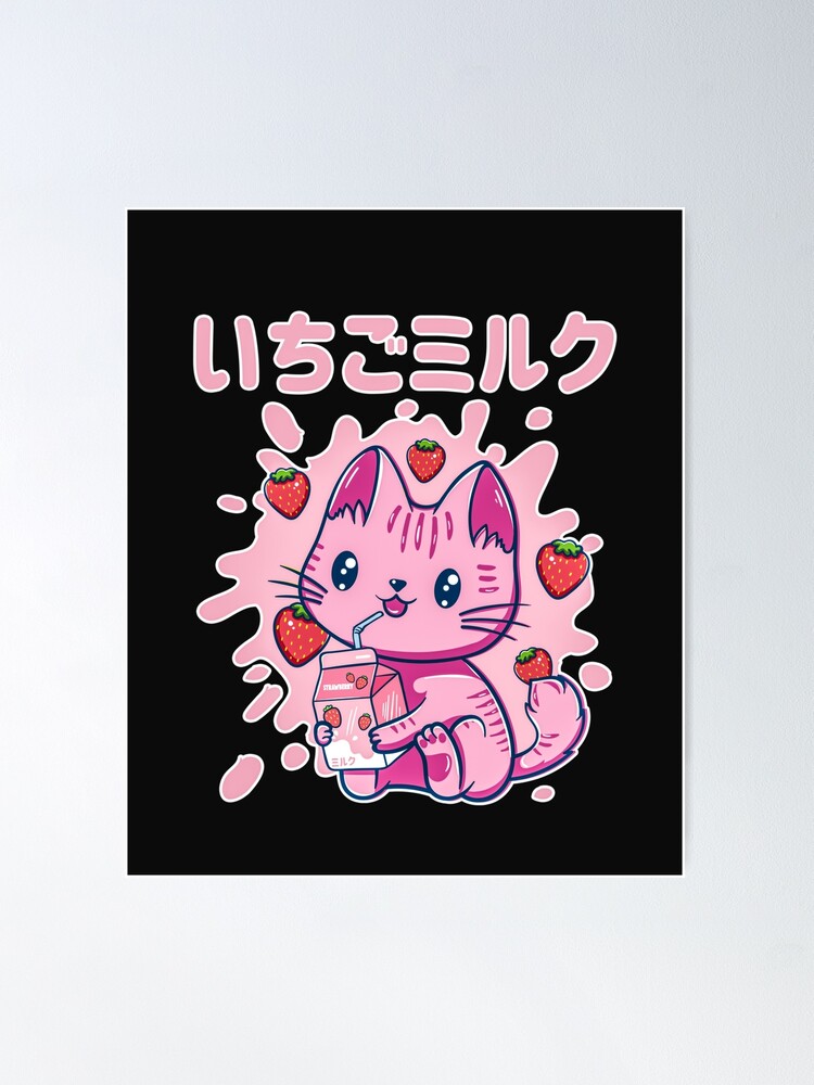 Meowtain Cute Kawaii Cat Stack Anime Japanese Harajuku Pastel Aesthetic |  Poster