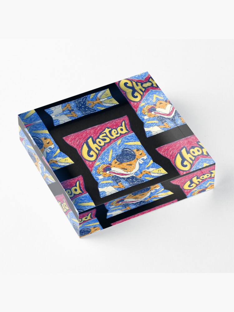 Alternate view of GHOSTED with Black Background Acrylic Block