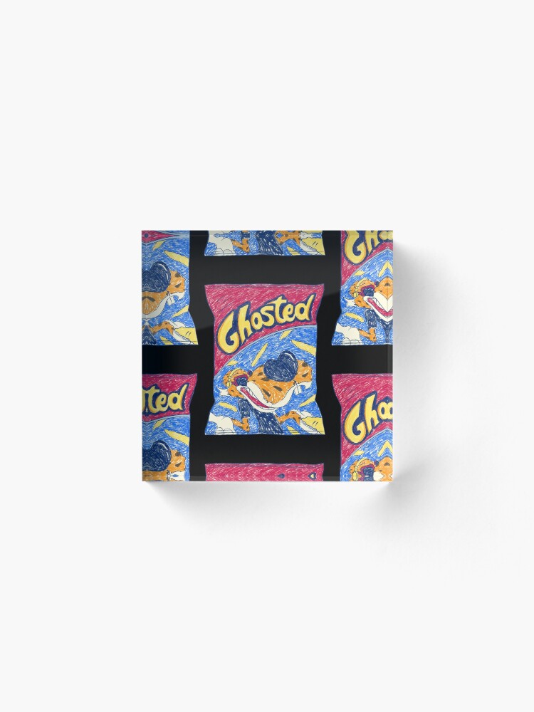 Alternate view of GHOSTED with Black Background Acrylic Block