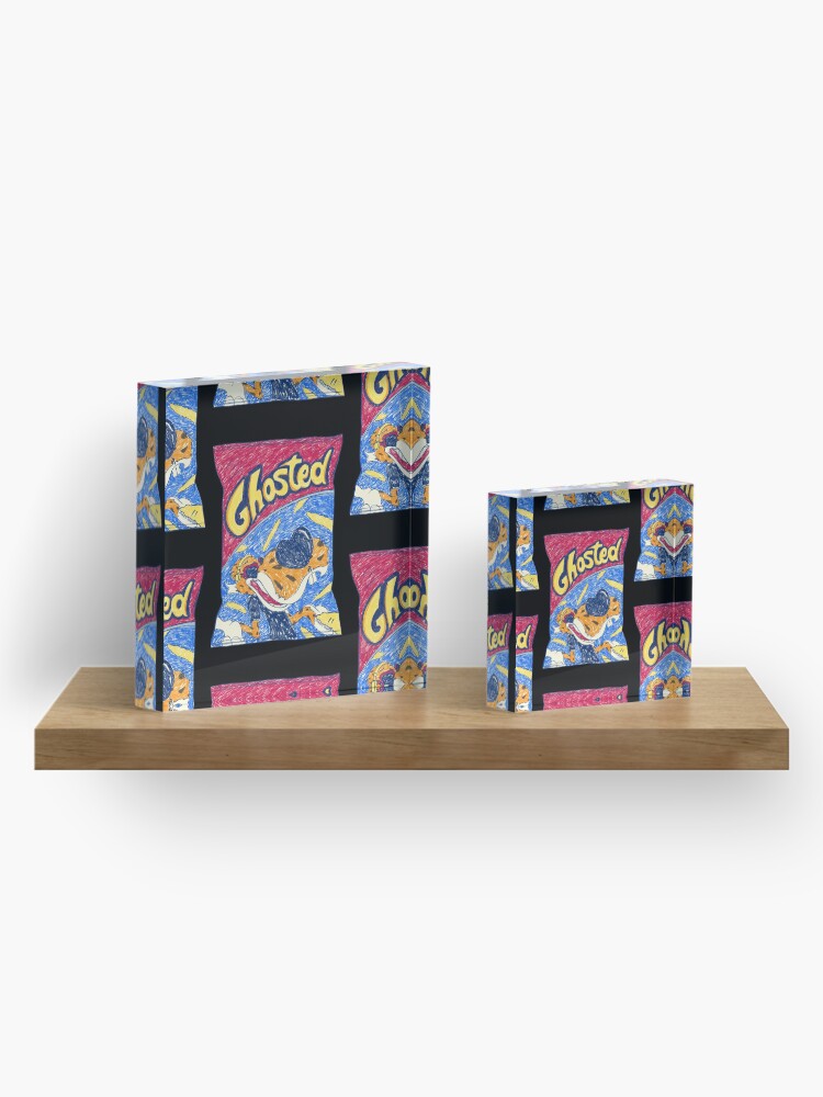 Alternate view of GHOSTED with Black Background Acrylic Block