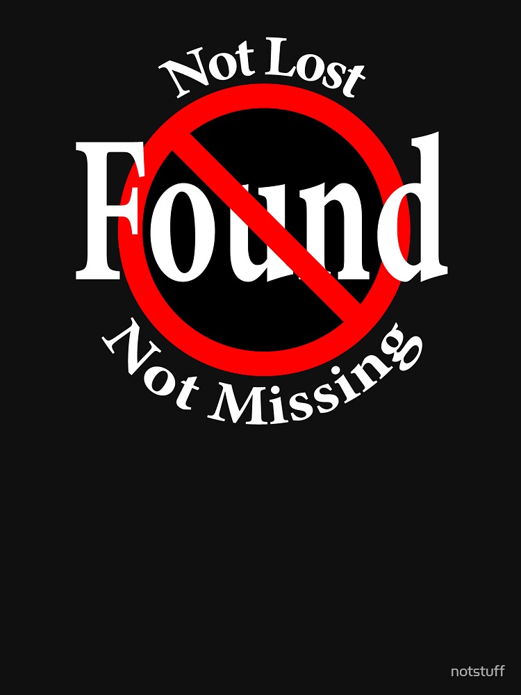 Not Lost, Not Found, Not Missing by notstuff