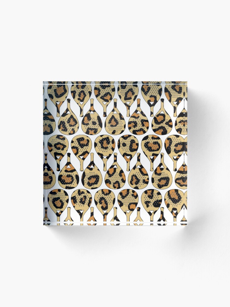 Thumbnail 1 of 5, Acrylic Block, Leopard Racket Pattern  designed and sold by GVibezPadel.