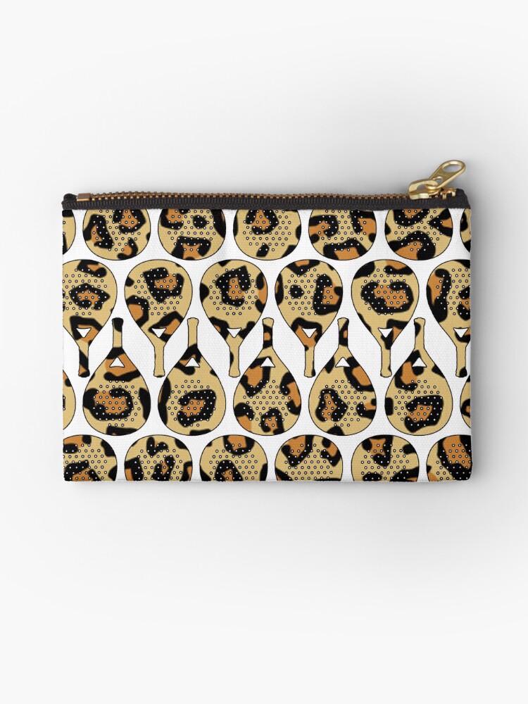 Thumbnail 1 of 4, Zipper Pouch, Leopard Racket Pattern  designed and sold by GVibezPadel.