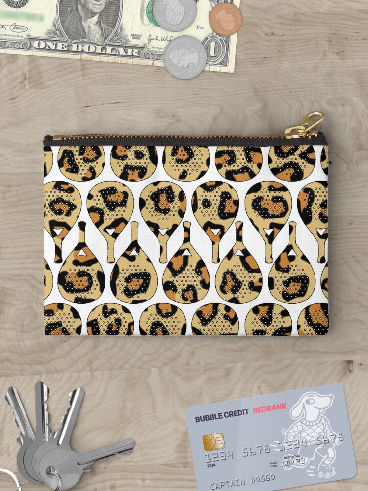 Thumbnail 3 of 4, Zipper Pouch, Leopard Racket Pattern  designed and sold by GVibezPadel.