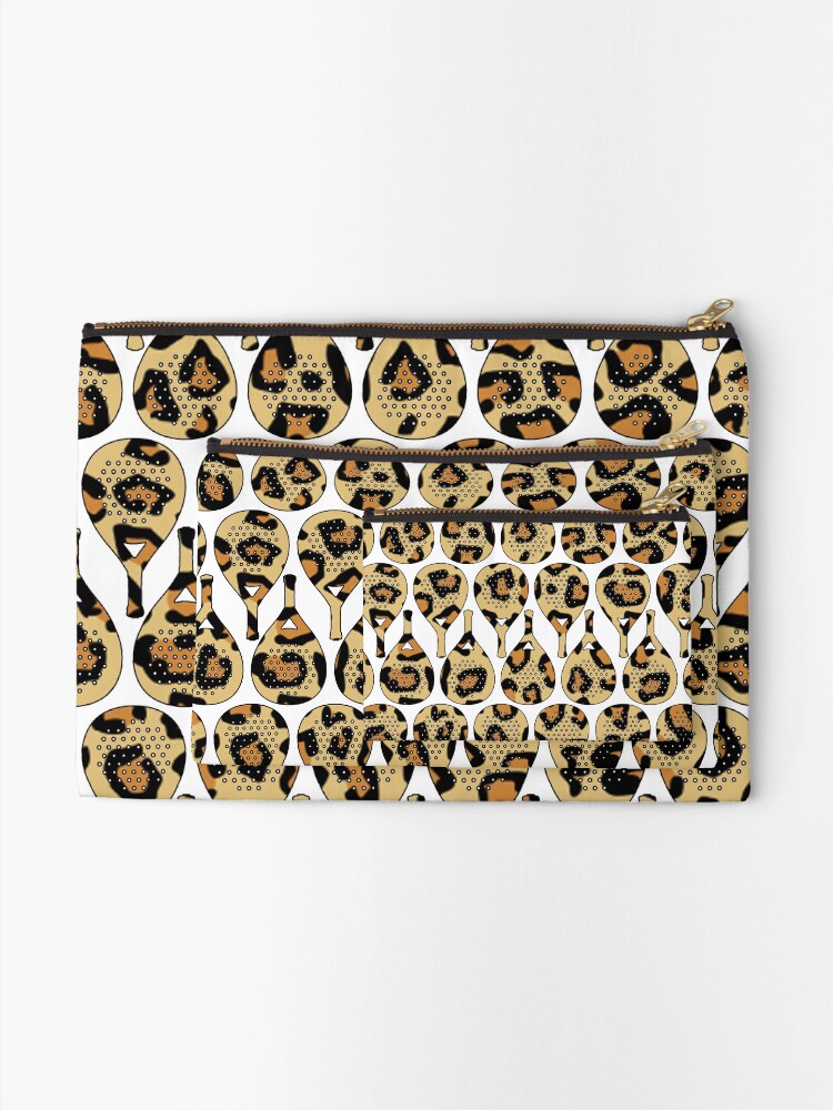 Thumbnail 2 of 4, Zipper Pouch, Leopard Racket Pattern  designed and sold by GVibezPadel.