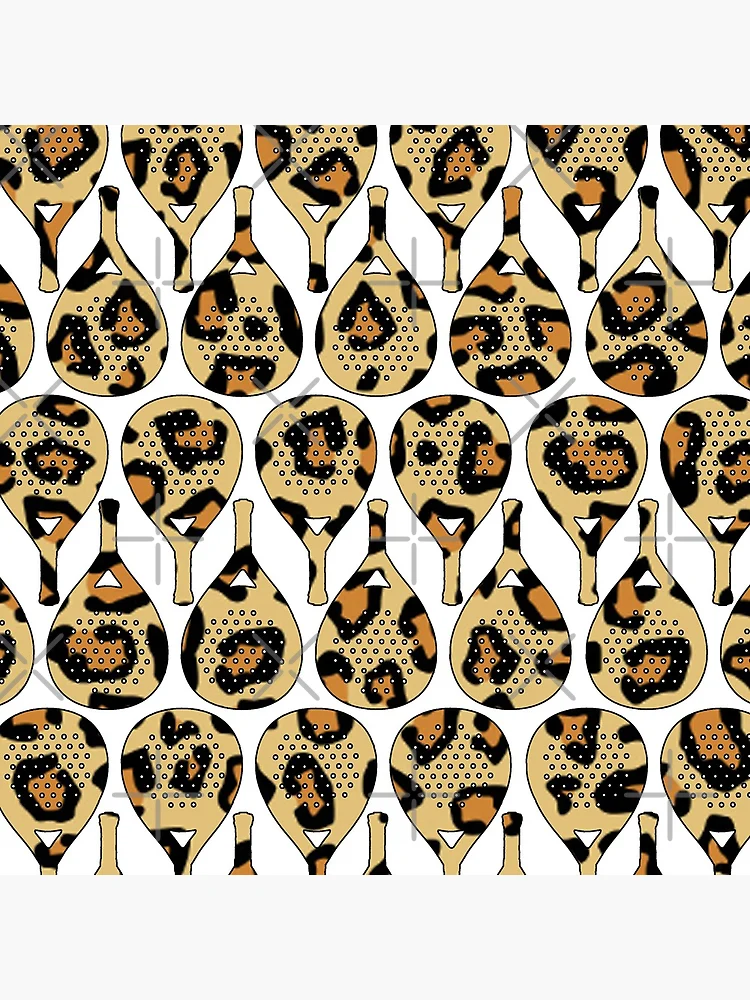 Thumbnail 4 of 4, Clock, Leopard Racket Pattern designed and sold by GVibezPadel.
