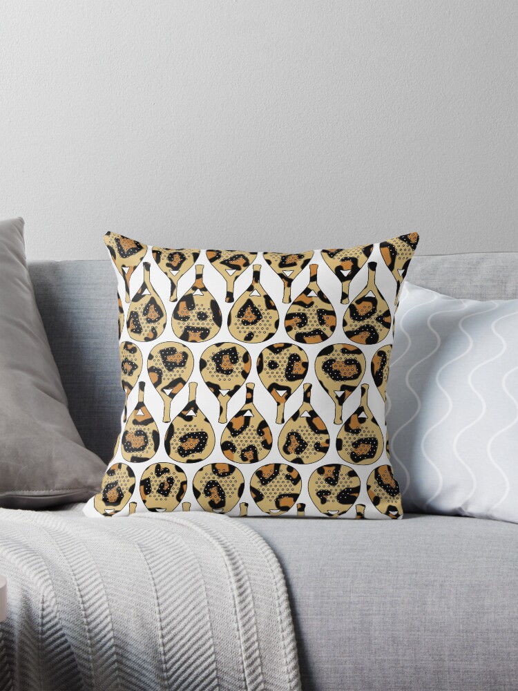 Thumbnail 1 of 4, Pillow, Leopard Racket Pattern designed and sold by GVibezPadel.