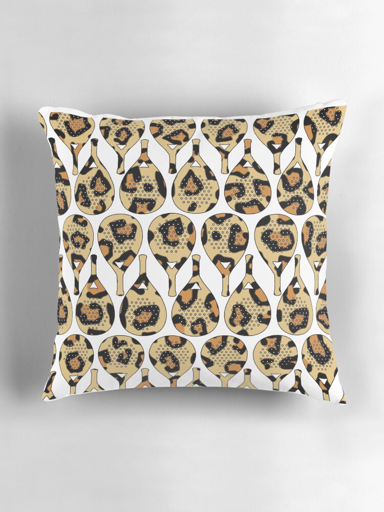 Thumbnail 3 of 4, Pillow, Leopard Racket Pattern designed and sold by GVibezPadel.