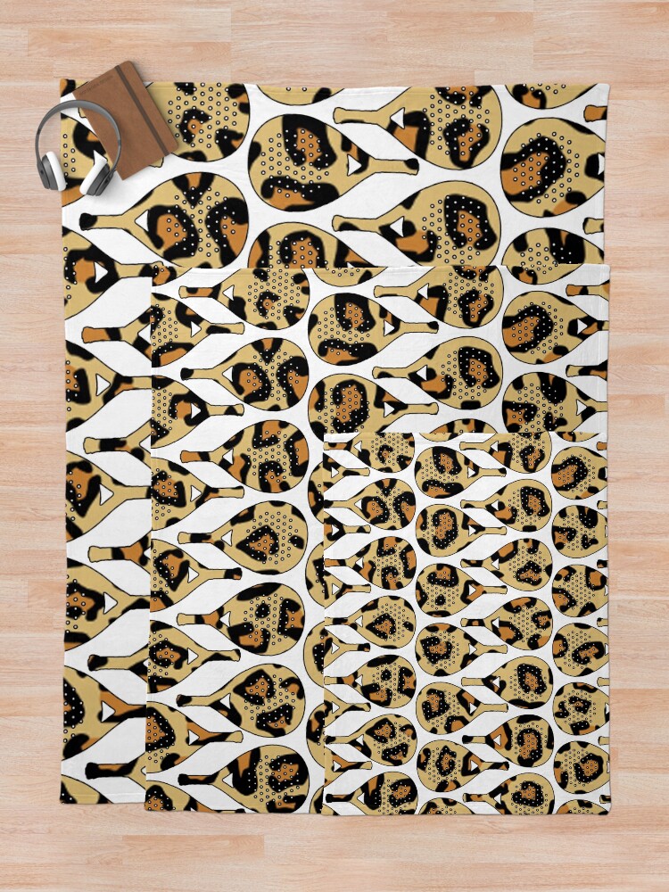Thumbnail 5 of 6, Throw Blanket, Leopard Racket Pattern  designed and sold by GVibezPadel.
