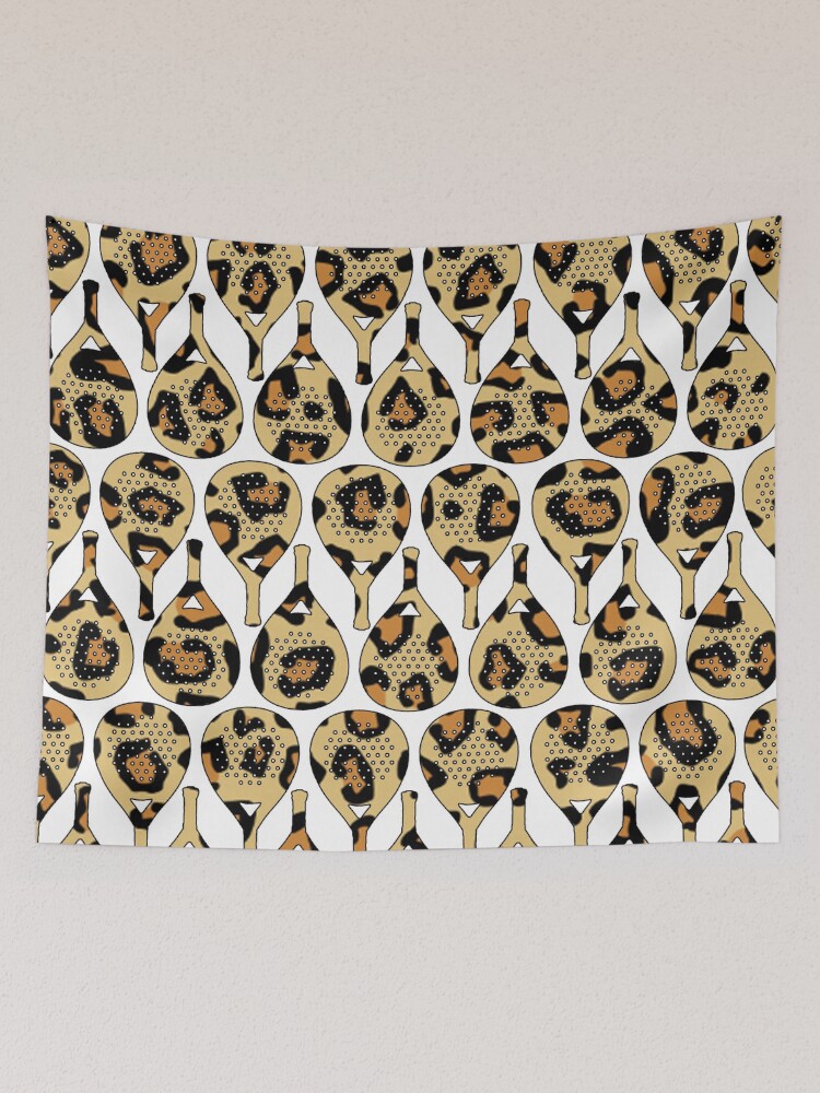 Thumbnail 2 of 3, Tapestry, Leopard Racket Pattern designed and sold by GVibezPadel.