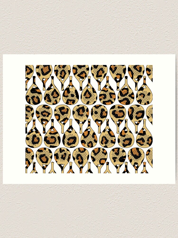 Thumbnail 1 of 3, Art Print, Leopard Racket Pattern designed and sold by GVibezPadel.