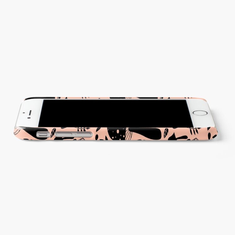 Alternate view of Shrooms! Mushroom pattern | Black and Pink iPhone Case & Cover