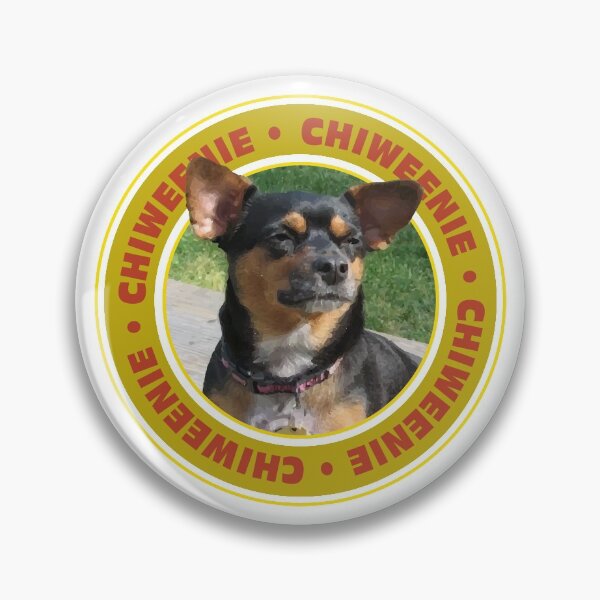 Item preview, Chiweenie Dark Haired Dog Badge designed and sold by Venture-Graphix.