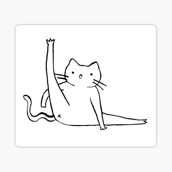 Cat Licking Its Butt Sticker By SaamPoke Redbubble 