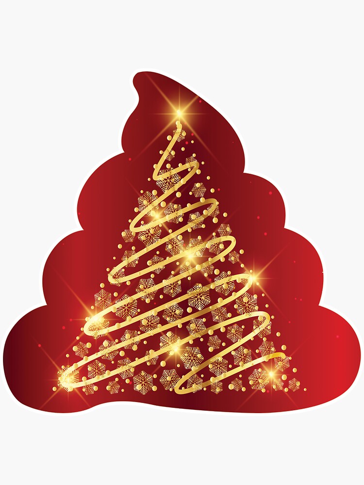 "Gold Christmas Tree Poop " Sticker for Sale by cutiepai Redbubble